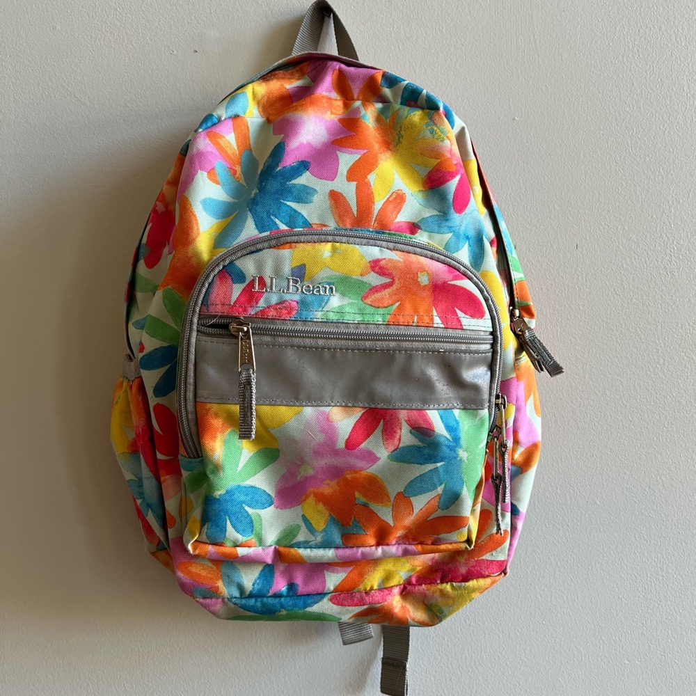 L.L. Bean Original Kids Bright floral back pack